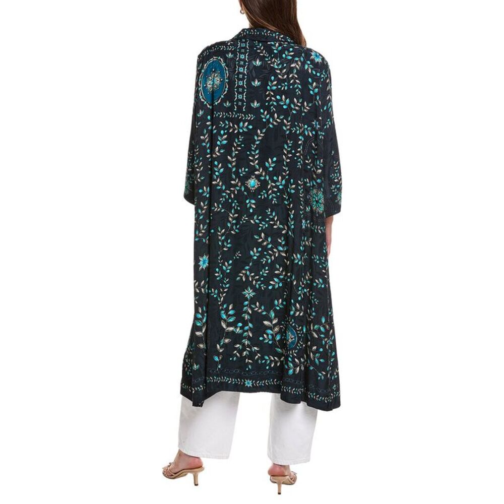 Agua By Agua Bendita Womens  Oceano Relicario Kaftan, Black - Picture 2 of 3